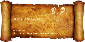 Buzi Primusz névjegykártya