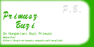 primusz buzi business card